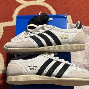 Adidas Women's Japan Sneakers in white black and Gold